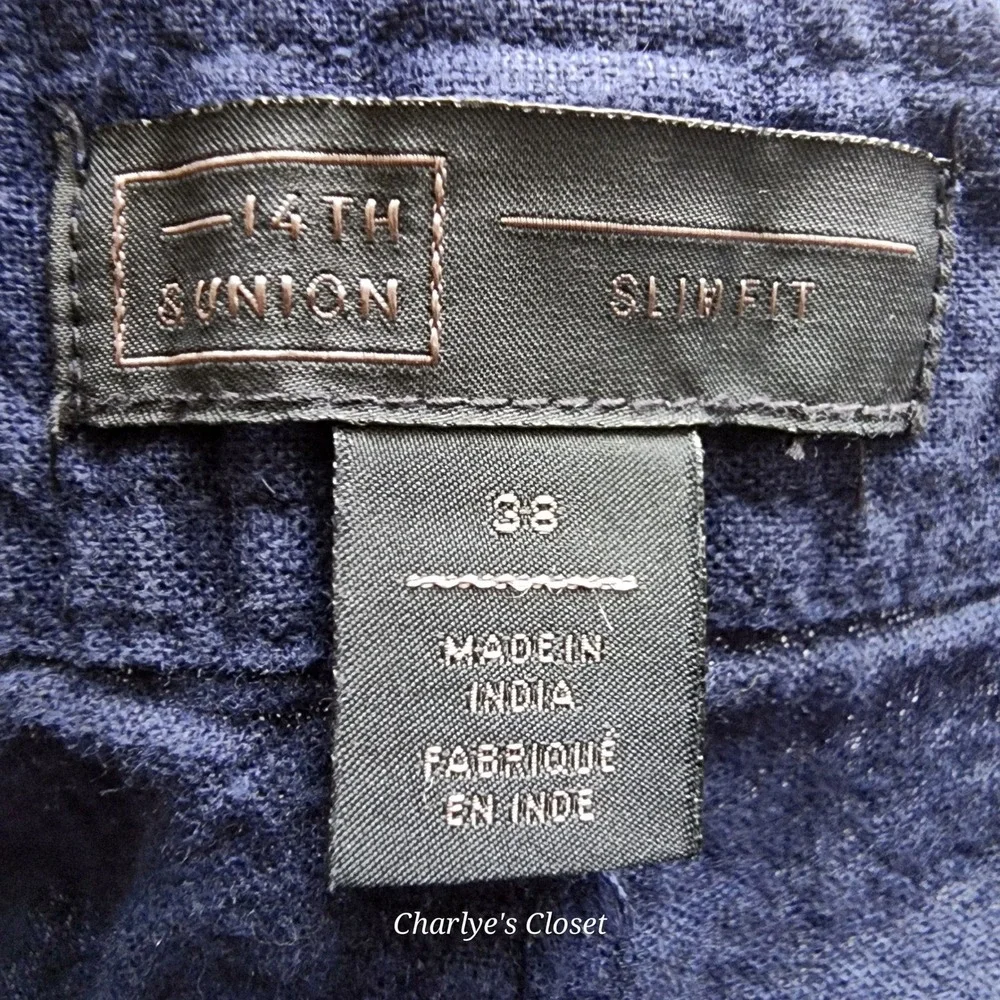 Mens Slim Fit Linen Blend 8